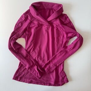 Lululemon Magenta Pullover Collared Long Sleeve Workout Top - Size 10 woman’s